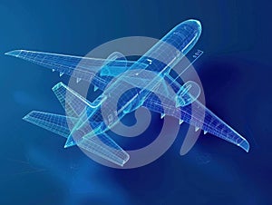 Augmented Reality Airplane Jet Engine Simulation. Advanced Industry Research and Development. Airplane visualization