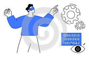 Futuristic Concept of Augmented Reality, Artificial Intelligence, and Technology Integration