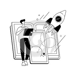 Augmented reality book abstract concept vector illustration.