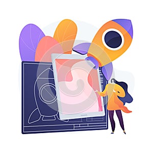 Augmented reality book abstract concept vector illustration