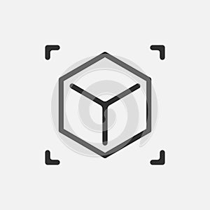 Augmented reality. cube icon isolated on white background. Vector illustration