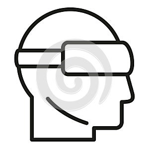 Augmented reality digital headset icon outline vector. Man game