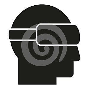 Augmented reality digital headset icon simple vector. Man game
