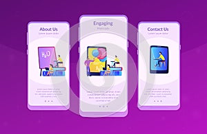 Augmented reality in education app interface template.