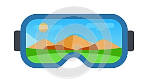 Augmented Reality Glasses, Digital Overlay Interface, vector design Generative AI