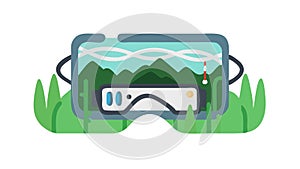 Augmented Reality Glasses: Immersive Tech Digital Vision, vector design Generative AI