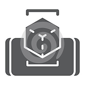 Augmented reality glyph icon, digital and game, virtual reality sign, vector graphics, a solid pattern on a white