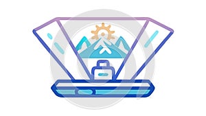 Augmented Reality Holographic Display Virtual World Technology, vector design Generative AI