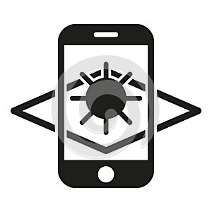 Augmented reality phone screen icon simple vector. Vr app