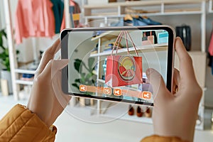 Augmented Reality Shopping Experience on Tablet photo