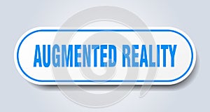 augmented reality sign. rounded isolated button. white sticker