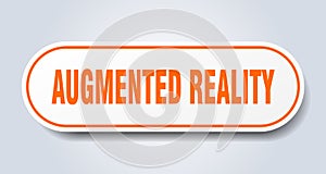 augmented reality sign. rounded isolated button. white sticker