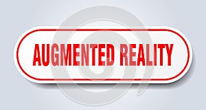 augmented reality sign. rounded isolated button. white sticker