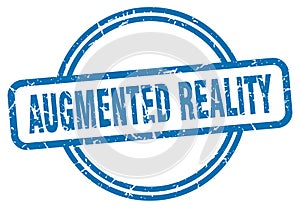 augmented reality stamp. augmented reality round grunge sign.