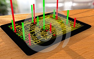 Augmented reality stock ticker tablet