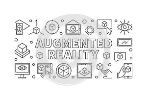 Augmented reality vector horizontal illustration or banner