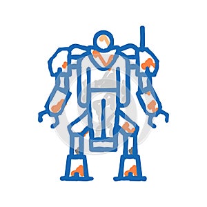 augmenting robot icon doodle illustration