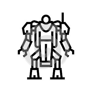 augmenting robot line icon vector illustration