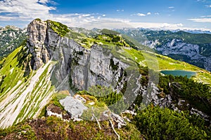 Augstsee lake and Greimuth peak from Hochanger