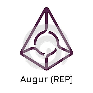 Augur REP. Vector illustration crypto coin icon