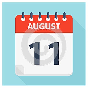 August 11 -  Calendar Icon - Calendar design template