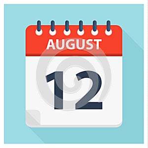 August 12 -  Calendar Icon - Calendar design template