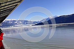 August /20/2014 .Yakutat ,Alaska Usa, view of yakutat glacier from a cruise ship