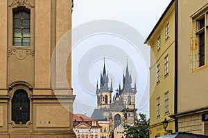 August 24, 2022 Prague, Czech Republic. Recognizable for tourists view of the city. Background