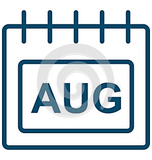 August, aug Special Event day Vector icon that can be easily modified or edit.