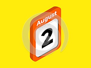 August 2- Calendar date icon vector illustration