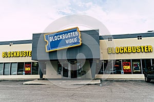 AUGUST 12 2018 - FAIRBANKS, AK: Exterior view of a closing Blockbuster Video store