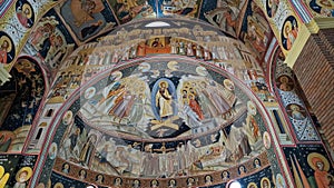 Interior of the New Royal Cathedral, in Curtea de Arges, Romania.