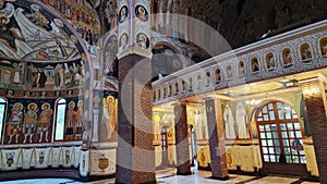 Interior of the New Royal Cathedral, in Curtea de Arges, Romania.