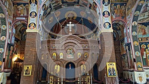 Interior of the New Royal Cathedral, in Curtea de Arges, Romania.