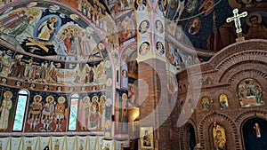 Interior of the New Royal Cathedral, in Curtea de Arges, Romania.