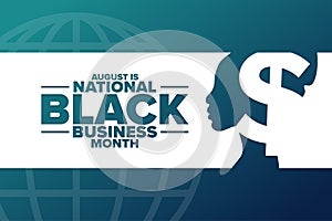 August is National Black Business Month. Holiday concept. Template for background, banner, card, poster with text