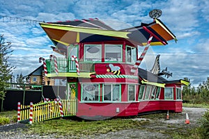 August 26, 2016 - North Pole, Alaska south of Fairbanks, Alaska - restaurant gift shop closed for season