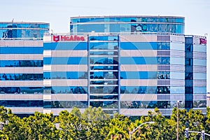 August 9, 2019 Santa Clara / CA / USA - McAfee HQ in Silicon Valley; McAfee, LLC is an American global computer security software