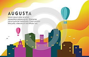 Augusta Georgia City Building Cityscape Skyline Dynamic Background Illustration