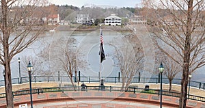 Augusta, Georgia Riverwalk scene by Savannah River 4K