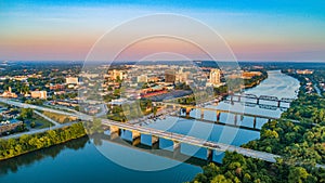 Augusta, Georgia, USA Downtown Skyline Aerial