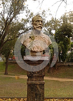 Auguste Francois Glaziou Statue in Quinta da Boa Vista Rio de Janeiro Brazil.