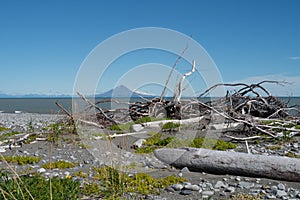 Augustine Island, an active volcano near Katmai National Park