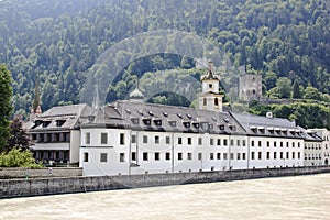 Augustinian Museum Rattenberg and river Inn, Austr