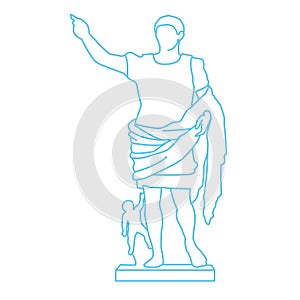 Augustus of Prima Porta marble portrait statue of  first emperor of  Roman Empire