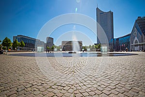 Augustus Square with City Tower in Leipzig