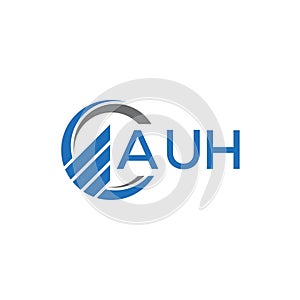 AUH Flat accounting logo design on white background. AUH creative initials Growth graph letter logo concept. AUH business finance