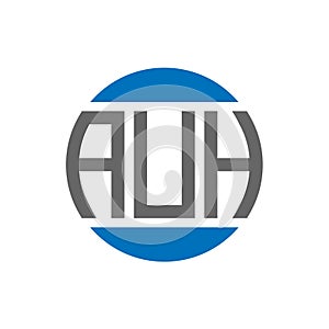 AUH letter logo design on white background. AUH creative initials circle logo concept
