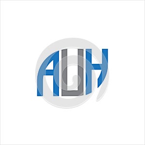 AUH letter logo design on white background.AUH creative initials letter logo concept.AUH letter design