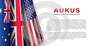 AUKUS alliance background with flags of states